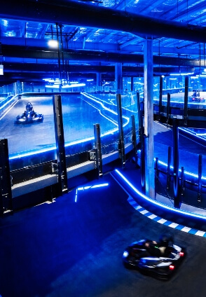 3-level indoor track with 14 thrilling turns