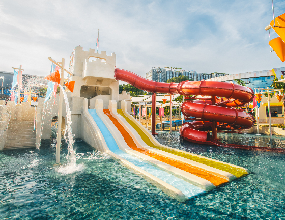 Sandcastle-themed play zone