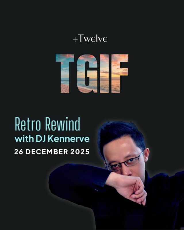 Down memory lane we go as DJ @kennerve drops Retro Rewind magic on 26 Dec. Disco grooves, timeless hits, weekend mood: set.​

​Book via link in bio.​

​#plustwelvesg #thepalawansentosa #bestbeachclub #sentosa #plustwelveTGIF​