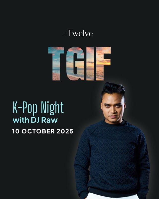 Fridays hit different! @djraw.sg is dropping your favourite K-pop hits. Grab your crew, bring the sparkle and let’s dance this TGIF!

Book via link in bio.

#plustwelvesg #thepalawansentosa #beachclub #bestbeachclub #sentosa #TGIF #plustwelveTGIF