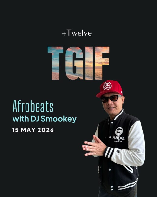 TGIF just got louder. DJ @djsmookey takes over with non-stop Afrobeats heat on 15 May, keeping you moving from first drop to final beat.

Book via link in bio.

#plustwelvesg #thepalawansentosa #bestbeachclub #sentosa #plustwelveTGIF