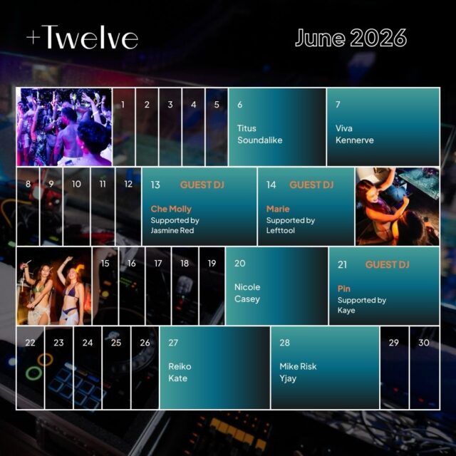 June’s here and the lineup speaks for itself. Save the dates, text the crew — we don’t do average. See who’s playing and plan accordingly.

Book now via link in bio.

🎧DJs
@dj_titus @djsoundalike @vivaryn_ @kennerve  @che.molly @djjasminered @dj.mariee @lefttool @nnicolelim @officialdjcasey @pinchen_djpin @kayevman @djsmookey @reikolah @pie0718 @mikeriskdj @djyujin

#plustwelvesg #thepalawansentosa #beachclub
#bestbeachclub #sentosa