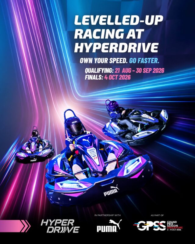 🏎️ 𝐎𝐰𝐧 𝐘𝐨𝐮𝐫 𝐒𝐩𝐞𝐞𝐝. 𝐆𝐨 𝐅𝐚𝐬𝐭𝐞𝐫. 🏁

The race is back. Levelled-Up Racing at HyperDrive returns this Grand Prix Season Singapore 2026, this time teaming up with PUMA as the event’s latest brand partner. 

Taking place from 𝟐𝟏 𝐀𝐮𝐠𝐮𝐬𝐭 𝐭𝐨 𝟑𝟎 𝐒𝐞𝐩𝐭𝐞𝐦𝐛𝐞𝐫 𝟐𝟎𝟐𝟔, the competition invites racers across two age categories to put their skills and speed to the test for a final showdown on 𝟒 𝐎𝐜𝐭𝐨𝐛𝐞𝐫 𝟐𝟎𝟐𝟔. 

Up for grabs are prizes including stays at Shangri-La and JEN hotels, PUMA gift cards worth S$2,000, The Palawan @ Sentosa vouchers worth over S$2,000 and invitations to an exclusive PUMA watch party event. 🏆🔥

The question is simple: How fast can you go? 💨

👉 Visit bit.ly/levelledup2026 or hit the link in our bio to secure your race tickets now!

#ThePalawanSentosa #HyperDriveSG #HyperDrivexPUMA #OwnYourSpeedGoFaster #Sentosa
