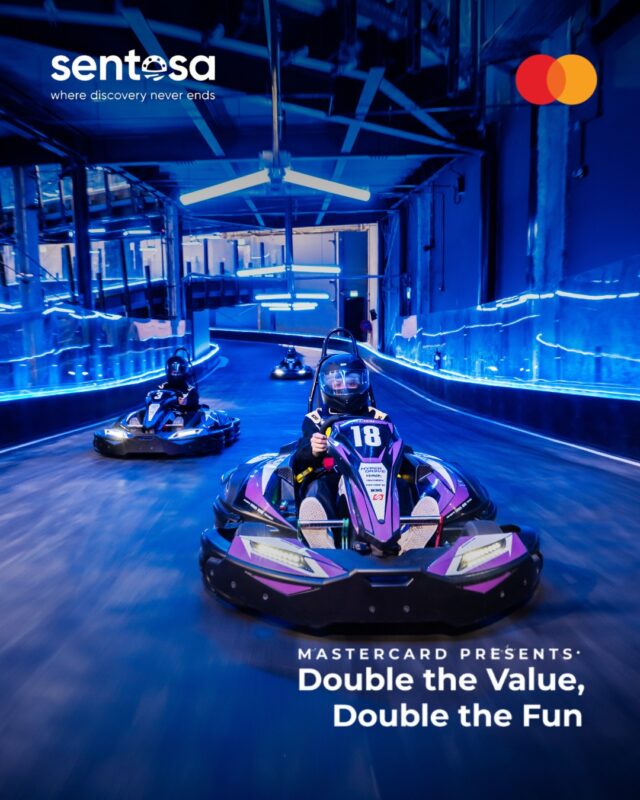 📢 𝐋𝐢𝐦𝐢𝐭𝐞𝐝-𝐓𝐢𝐦𝐞 𝐎𝐟𝐟𝐞𝐫 – 𝐓𝐢𝐥𝐥 𝟑𝟏 𝐌𝐚𝐫𝐜𝐡 𝟐𝟎𝟐𝟔
 
Enjoy exclusive 1-for-1 deals with Mastercard at HyperDrive, UltraGolf, and HydroDash. Bring your crew and double the fun!
 
Terms & Conditions:
-Valid for onsite purchases only
-Not applicable on weekends and public holidays
-Limited quantities available, while stocks last
-Payment must be made with a Mastercard credit or debit card
-Other T&Cs apply
 
#thepalawansentosa #hyperdrivesg #ultragolfsg #hydrodashsg #sentosa