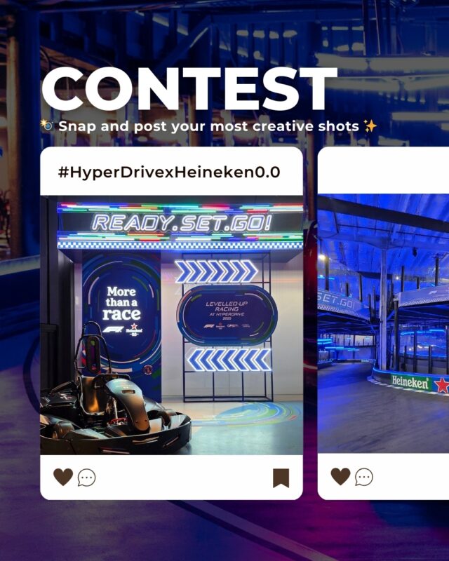 ✨𝐂𝐎𝐍𝐓𝐄𝐒𝐓✨ Think you have what it takes to snap the most creative shot? 📸 Here is your chance to show off your skills and win attractive prizes! 

𝐓𝐨 𝐣𝐨𝐢𝐧 𝐭𝐡𝐞 𝐜𝐨𝐧𝐭𝐞𝐬𝐭:
✅ Head down to HyperDrive and spot our HyperDrive x Heineken 0.0 branding
✅ Snap your most creative photo with them
✅ Follow @thepalawansentosa and @heinekensg on Instagram
✅ Share your post and tag @thepalawansentosa, @heinekensg and #HyperDrivexHeineken00 

𝐓𝐡𝐞 𝐦𝐨𝐬𝐭 𝐜𝐫𝐞𝐚𝐭𝐢𝐯𝐞 𝐬𝐡𝐨𝐭𝐬 𝐰𝐢𝐥𝐥 𝐰𝐢𝐧:
🏆 1x Grand prize – Exclusive +Twelve cabana with S$400 dining credits and Heineken beer bucket
🏆 5x Consolation prizes – Game of Karts session for 2 pax and HyperDrive Cafe S$50 credits

𝐍𝐨𝐭𝐞𝐬:
- Posts must be made from 9 to 27 September (11:59pm) 2025
- IG account must be public
- Winners will be announced on 30 September 2025 on our Instagram feed and stories
- Winners will be contacted via Instagram direct message
- View the full contest T&Cs via link in bio

Ready, set, snap! 🏁🔥

#thepalawansentosa #HeinekenSG #contests