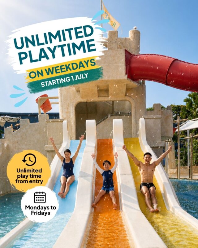 More time to splash. More time to play. 💦​

Unlimited playtime at Splash Tribe starts today! 🎉No more 4-hour sessions from Monday to Friday, so you can stay as long as you like and make the most of every splash.​​

🔗 Plan your visit via the link in our bio.​
​
#thepalawansentosa #splashtribesg #sentosa
