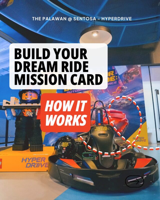 🏆 ‘𝐁𝐮𝐢𝐥𝐝 𝐘𝐨𝐮𝐫 𝐃𝐫𝐞𝐚𝐦 𝐑𝐢𝐝𝐞’ 𝐌𝐢𝐬𝐬𝐢𝐨𝐧 𝐂𝐚𝐫𝐝 🏆

As part of the LEGO Build Your Dream Ride Autoshop Experience at HyperDrive, simply complete 2 missions at HyperDrive and 1 mission at the LEGO Certified Store at Resorts World Sentosa to collect all 3 stamps and redeem an exclusive LEGO Racer Minifigure with Gold Trophy! 🏆

Start your mission and build your way to victory—learn more via the link in our bio!

#thepalawansentosa #hyperdrivesg #LEGODreamRidesSG 
#ClickClickVroomSG